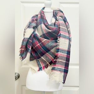 Plaid Blanket Scarf 100% Acrylic